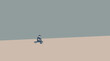 © Auhaz - Solitary person sitting on a bench by the empty seaside horizon.