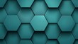 © buraratn - Textured teal hexagonal pattern background with three-dimensional effect for use in creative designs and abstract art projects.