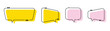 © Luna Visuals - Chat bubble in yellow and pink quote background, Speech bubble, message box set. Chat speech bubble icons. Vector illustration.