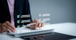 © Toowongsa - Business person using digital checklist on tablet marking tasks with stylus representing project management productivity workflow organization task tracking efficiency technology
