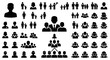 © punokawan - People Icon Set Showing Different Silhouettes and Group Formations
