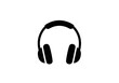 © Mst Muslima - Minimalist black over-ear headphones icon on white background for tech and audio marketing