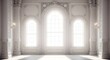 © Sobuj - Elegant classical room with arched windows, ornate architectural details, and bright natural light