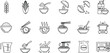 © Sonjoy - Cereal and Noodle Preparation Icon Set Featuring Wheat, Corn, Flour, Milk, Microwave, and Cooking Steps for Healthy Breakfast, Instant Meal Instructions, and Food Packaging DesignsCereal and Noodle Pr