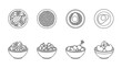© Mohiuddin123 - Culinary Canvas: An artistic arrangement of assorted food bowls, offering a glimpse into diverse cuisines and culinary delights, elegantly illustrated in a minimalist style.