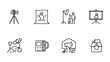 © Abu - Line Art Icons: Featuring essential tools, a creative scene, the image highlights the tools of a professional setting, offering a glance into the creation