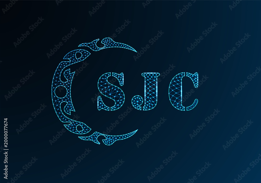 Low poly letter logo SJC design. SJC letter logo low poly vector design ...