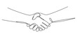 © Jagonnath - Continuous single line drawing of a handshake between two people showing teamwork and partnership as a professional business agreement concept illustration