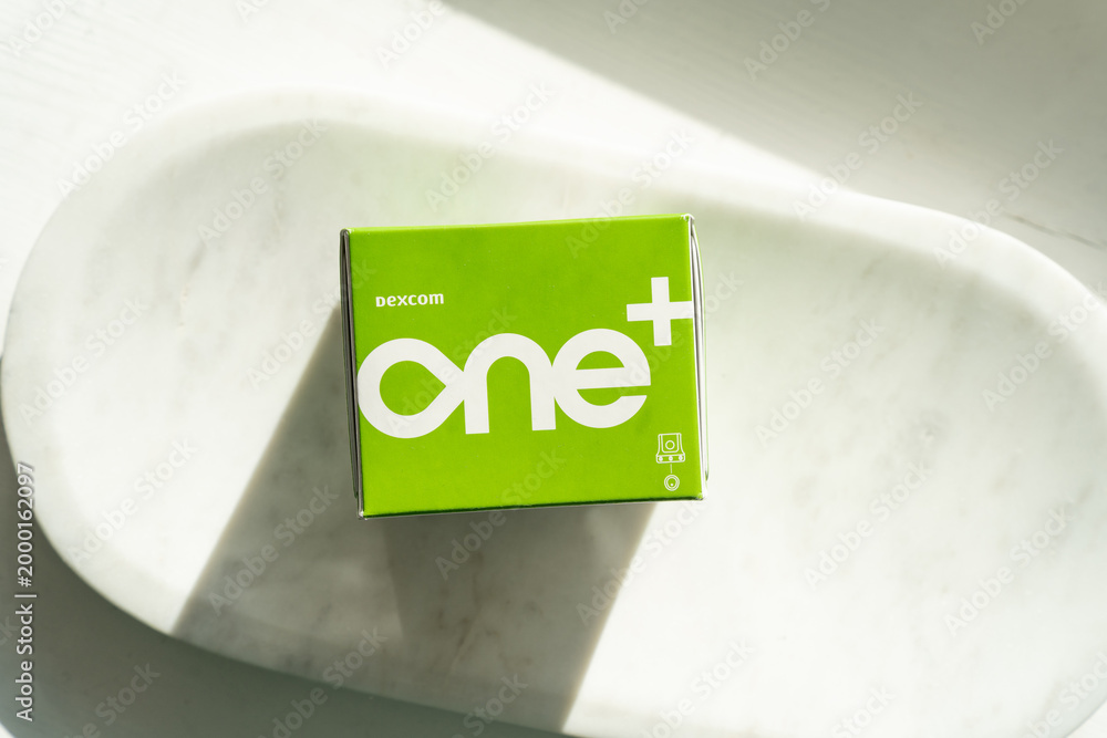 MINSK, BELARUS - APRIL 27, 2026: A green packaging box of Dexcom ONE+ ...