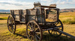 © Mukul - Rustic wooden horse drawn wagon with spoked wheels on transparent background