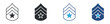 © Icon Atelier - military rank badge icon set. achievement insignia symbol. authority, level, honor concept. vector illustration.