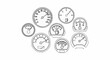 © mesa - Collection of various instrument gauges and dials in line art