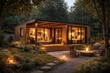 © AkuAku - Cozy small modular cabin for family retreats offering versatile space in suburban surroundings