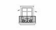 © Banda - Balcony with two chairs and a table, overlooking a window