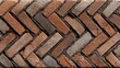 © IbragimovN - Rustic herringbone brick wall texture with varied tones and patterns