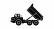 © VectorForge - Black dump truck silhouette graphic.