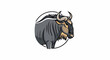 © Cikua - A stylized cartoon portrait of a wildebeest in profile