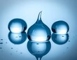 © sulis - Abstract Blue Water Droplets on Reflective Surface