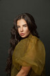 © millaf (Nemchinova) - Gorgeous brunette woman with long healthy hair on dark background