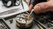 © NurAliah - Watchmaker's hand assembling intricate mechanical watch movement