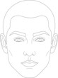 © Muhammad - Minimalist black and white outline illustration of a person's face with short hair and distinct facial features