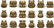 © PT - Golden Fantasy RPG Backpack and Pouch Icons – Ornate Game Loot Assets