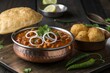 © Nazmul - Delhi Style Chole Bhature Fluffy Fried Bread Spicy Chickpea Curry Food Shot, cholebhature, delhi, indianfood, chickpea, curry