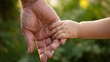 © olga_demina - A tender moment between an adult and a child, showcasing the connection and care between them in a serene outdoor environment.