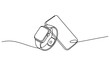 © Colorful Concept - Modern smart watch and mobile phone minimalist single line drawing.