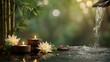 © Oksana_Tukane - peaceful spa scene with bamboo and tea candles. Perfect for wellness, meditation, and relaxation concepts. Creates a calm, zen-like atmosphere for any brand.