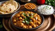 © Jaweria - Delhi Style Chole Bhature – Fluffy Fried Bread with Spicy Chickpea Curry Food Shot