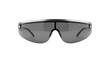 © beruntung - A sleek pair of futuristic sunglasses with dark lenses and a silver frame on a white background