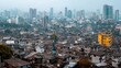 © Thinnawat - Urban Landscape with Overcrowded Slums and Modern City Skyline