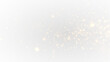 © LIUBOV - Festive golden stardust sparkle with glowing glitter particles and bright magical dust trail, elegant luxury shimmer effect isolated on transparent background for celebration greeting cards