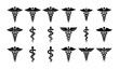 © Sabina - Caduceus Symbol Collection, Medical Healthcare Icons, Pharmacy and Medicine Vector Graphics, Asclepius Staff and Serpent Emblem Set