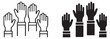 © Ярослав Дацко - raised hands icon, minimal vector line and solid style, voting support and participation symbol isolated on transparent background