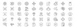 © Point Nemo - Artificial intelligence line icons with AI machine learning, chatbot, neural network and automation symbols. Future tech icon set for data processing, smart systems, web and app interfaces