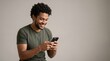 © Fabio Santos - Man using smartphone isolated