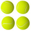 © tiero - Four bright yellow tennis balls 3d isolated
