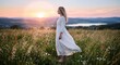 © Gabriel L Guerrero - Ethereal Portrait of a Young Person in a Wildflower Field at Sunset.
