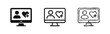 © drawing lines - Social Media Engagement Icons with Profile and Heart Reaction