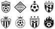 © MD REZAUL - Soccer shield logo icon collection, football club badge emblems, sports team identity symbols, modern vector set for branding, competition, and athletic design.