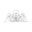 © MD.ABDUR RAHMAN - Line drawing of people around a light bulb concept