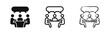 © drawing lines - Business Meeting and Discussion Icon Set - Team Collaboration Symbols
