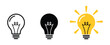 © Well Done - Lamp icon vector set featuring idea light bulb collection in flat style for creativity, innovation, and inspiration symbol design