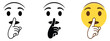 © TRE - Shush emoji vector graphic illustration, silence icon set, quiet and hush symbols, keep secret gesture icons, communication restriction concept, modern flat vector design for apps, messaging