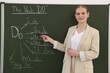 © New Africa - English teacher during lesson near chalkboard in classroom