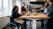 © Anastasiya - Woman in wheelchair participates in community cooking class with supportive group inclusive culinary education practical life skills teamwork confidence independence community empowerment