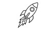 © C Corner - Hand drawn rocket ship launching sketch isolated on alpha transparent background