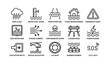© Cali6ro - Flood and water hazard icons displayed on white background